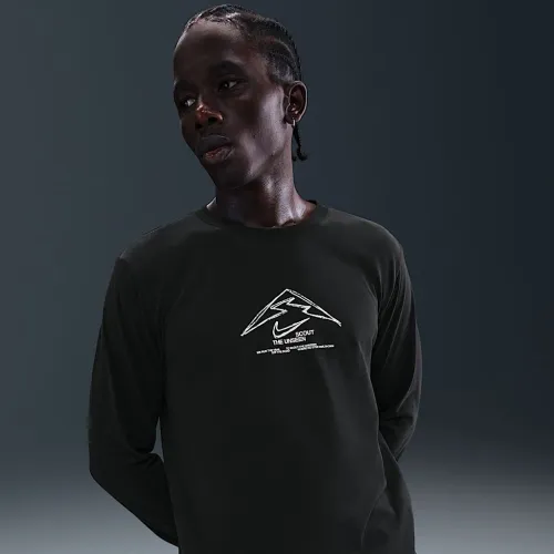 Nike Trail мужские Dri-FIT Long-Sleeve Running футболка цвет черный