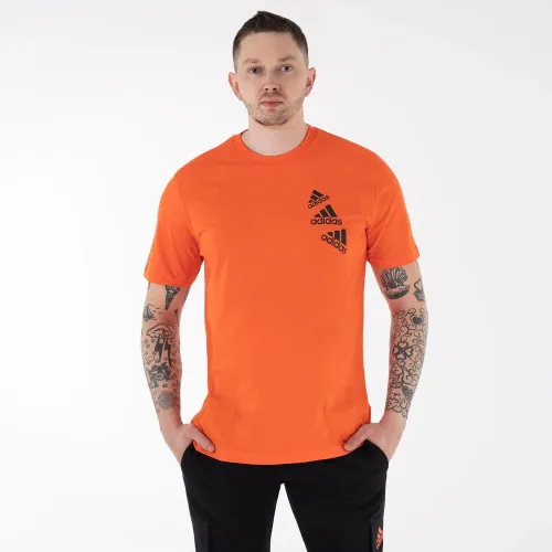 Футболка adidas Essentials BrandLove HL9388 - помаранчева