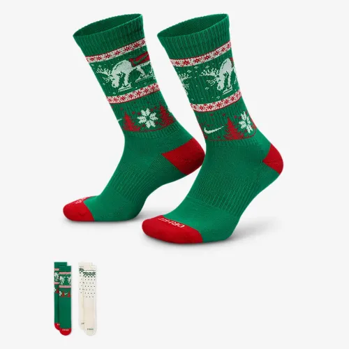 Nike Everyday Plus Cushioned Winter Wonderland Crew шкарпетки (2 пар) різнокольорові