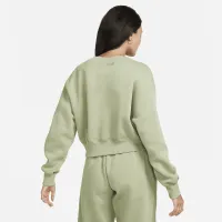 Nike Sportswear Phoenix Fleece женская Cropped V-Neck Top цвет зеленый