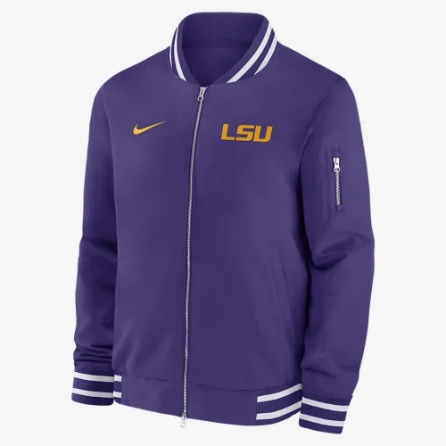 LSU Tigers Sideline чоловічі Nike College Full-Zip Bomber Куртка колір фіолетовий