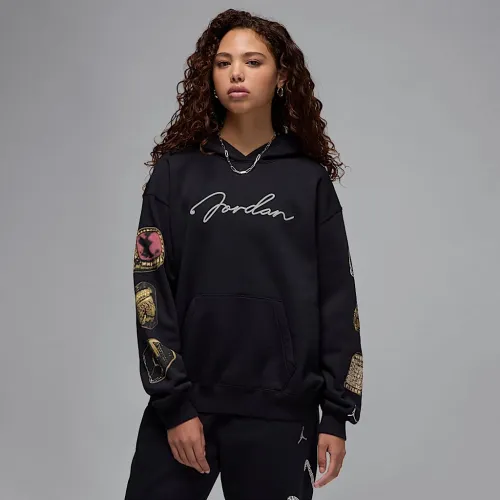 Nike Jordan Brooklyn Fleece жіноча Pullover Толстовка з капюшоном колір чорний