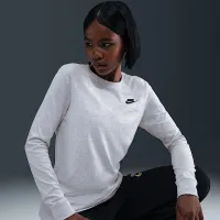 Nike Sportswear Club женская Long-Sleeve футболка цвет коричневый