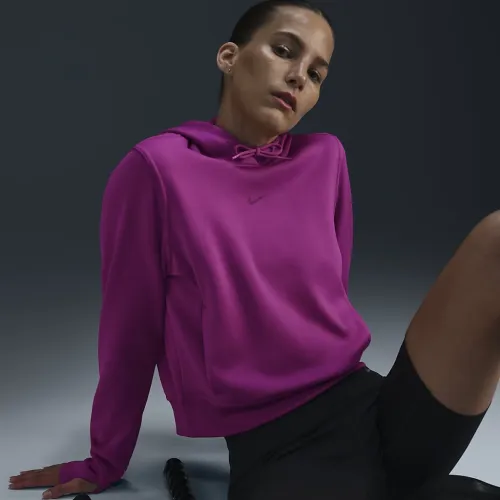 Nike Therma-FIT One женская Pullover Толстовка с капюшоном цвет фиолетовый