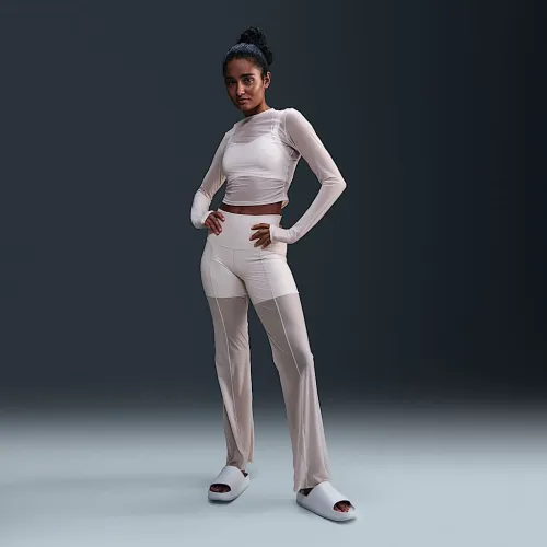 Nike Zenvy Sheer жіноча Gentle-Support З високою талією Full-Length Pants колір коричневий
