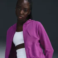 Nike Dri-FIT One женская Full-Zip French Terry Толстовка с капюшоном цвет фиолетовый