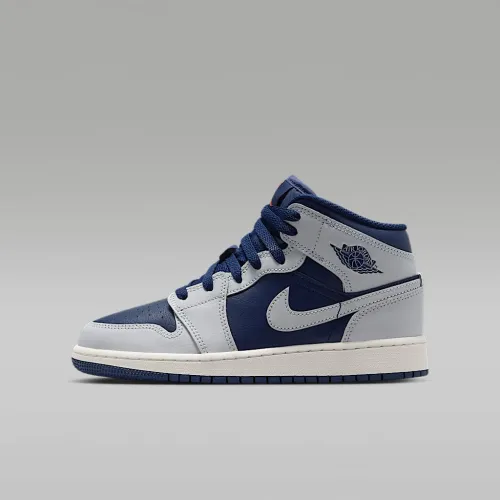 Nike Air Jordan 1 Mid Big детские Кроссовки синий