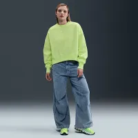 Nike Sportswear Phoenix Fleece женская Over-оверсайз Crew-Neck свитшот цвет зеленый