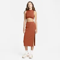 Nike Sportswear Chill Rib женская Slim Midi юбка Orange