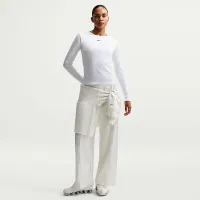 Nike Sportswear женская Tight Long-Sleeve Ribbed футболка цвет белый