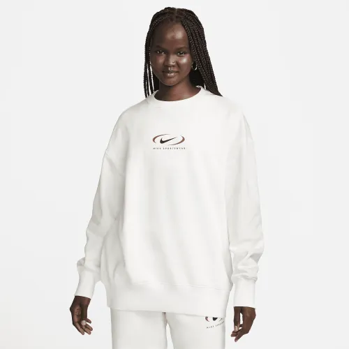 Nike Sportswear Phoenix Fleece женская оверсайз Crew-Neck свитшот цвет белый