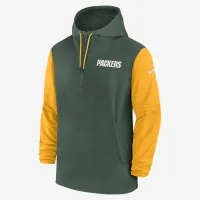 цвет зеленый Bay Packers Sideline Pre-Game Player мужские Nike NFL 1/2-Zip Hooded Куртка цвет зеленый