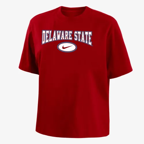 Delaware State женская Nike College Boxy футболка цвет красный