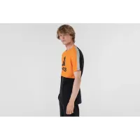 Футболка adidas Essentials Colorblock Single Jersey HE4328 - черно-оранжевая