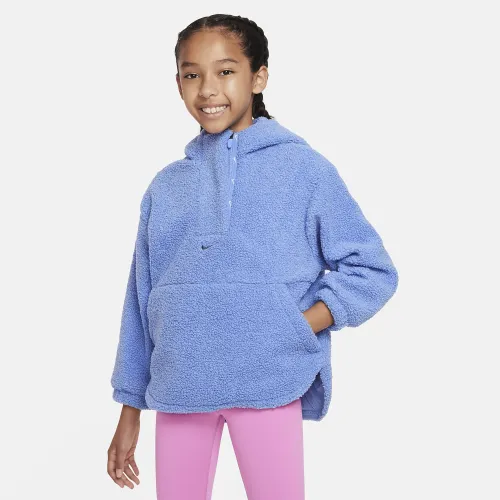Nike High-Pile Fleece Big детские (Girls') Therma-FIT тренировочные Куртка синий