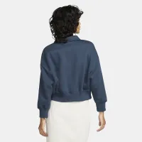 Nike Sportswear Phoenix Fleece женская 3/4-Sleeve Crop Polo свитшот синий