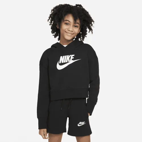 Nike Sportswear Club Big детские (Girls') French Terry Cropped Толстовка с капюшоном цвет черный
