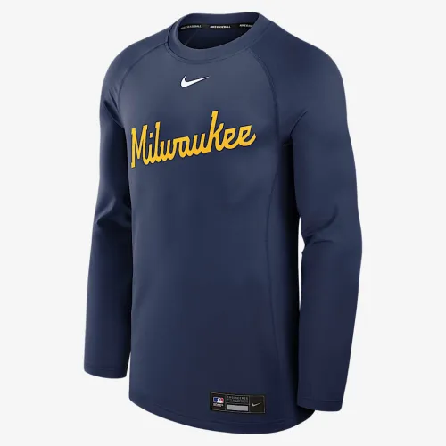 Milwaukee Brewers Authentic Collection Game Time чоловічі Nike Dri-FIT MLB Pullover Crew блакитний
