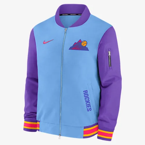 Colorado Rockies Authentic Collection City Connect чоловічі Nike MLB Full-Zip Bomber Куртка колір сірий