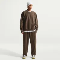 Nike Solo Swoosh мужские Fleece Open-Hem Pants цвет коричневый