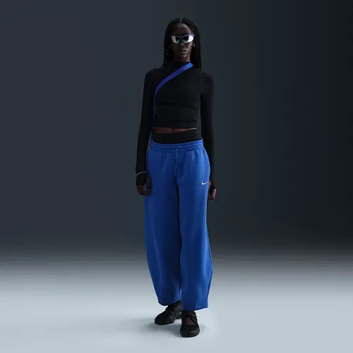 Nike Sportswear Phoenix Fleece женская Mid-Rise оверсайз Tapeцвет красный Pants синий