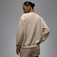 Nike Jordan Brooklyn Fleece жіноча French Terry Crew-Neck світшот колір коричневий