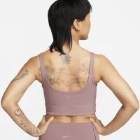 Nike Zenvy Rib женская Light-Support Non-Padded Longline Sports Bra цвет фиолетовый