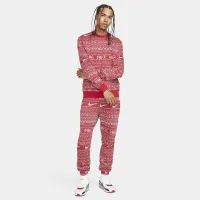 Nike Sportswear Club Fleece чоловічі Crew-Neck Holiday світшот колір червоний