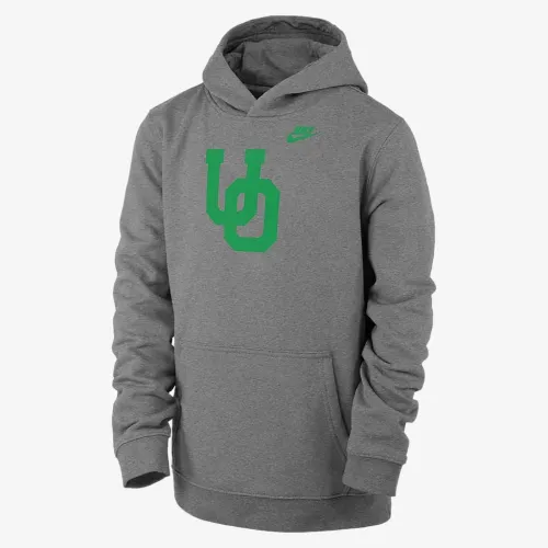 Oregon Club Fleece Big дитячі (для хлопчиків) Nike College Pullover Толстовка з капюшоном колір сірий
