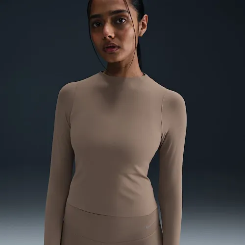 Nike Zenvy жіноча Dri-FIT Long-Sleeve Top колір коричневий