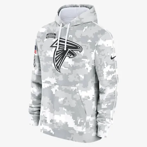 Atlanta Falcons Salute to Service Primary Edge Club мужские Nike NFL Pullover Толстовка с капюшоном цвет белый