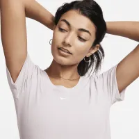 Nike Sportswear Chill Knit жіноча Tight Scoop-Back Short-Sleeve Mini-Rib Top колір фіолетовий
