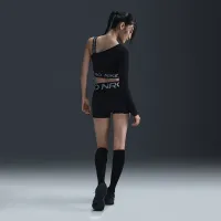 Nike Pro Shine жіноча Dri-FIT Asymmetrical Cropped Top колір чорний