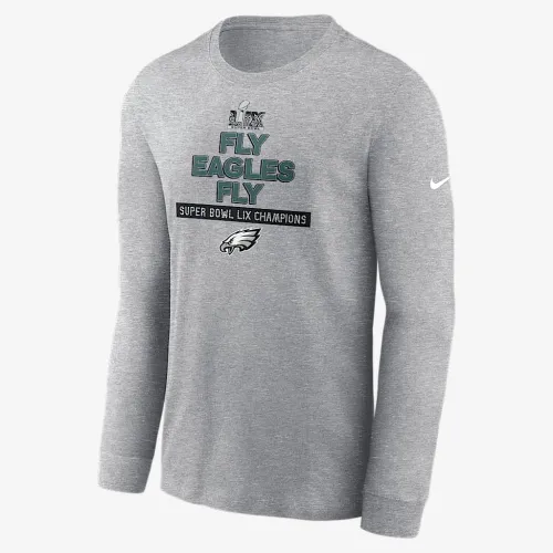 Philadelphia Eagles Super Bowl LIX Champions Local чоловічі Nike NFL Long-Sleeve футболка колір сірий