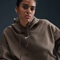 Nike Sportswear Phoenix Fleece женская Over-оверсайз Pullover Толстовка с капюшоном цвет коричневый