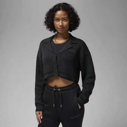 Nike Air Jordan жіноча Knit Cardigan колір чорний