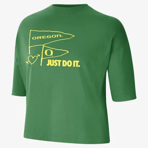 Oregon женская Nike College футболка цвет зеленый
