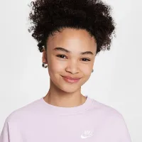 Nike Sportswear Club Fleece Girls' Boxy Crew-Neck свитшот цвет фиолетовый