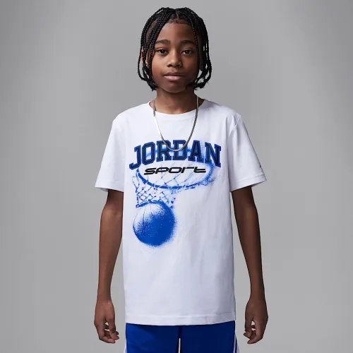 Nike Jordan Dri-FIT Sport Big дитячі Hoop футболка колір білий