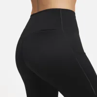 Nike Go жіноча Firm-Support Mid-Rise Cropped лосіни з кишенямиколір чорний
