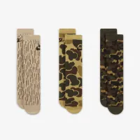 Nike Camo Dri-FIT Crew шкарпетки (3 пар) Little дитячі шкарпетки колір коричневий