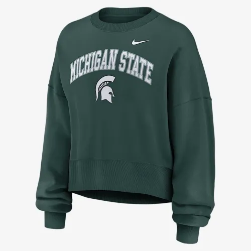 Michigan State Phoenix Arch жіноча Nike College Pullover Crew колір зелений