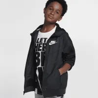 Nike Sportswear Windrunner Big детские (для мальчиков) Loose Hip-Length Hooded Куртка цвет черный