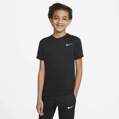 Nike Dri-FIT Miler Big детские (для мальчиков) тренировочные Top цвет черный