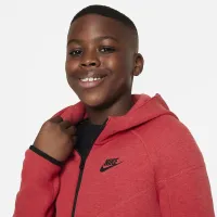 Nike Sportswear Tech Fleece Big детские (для мальчиков) Full-Zip Толстовка с капюшоном (Extended Size) цвет красный