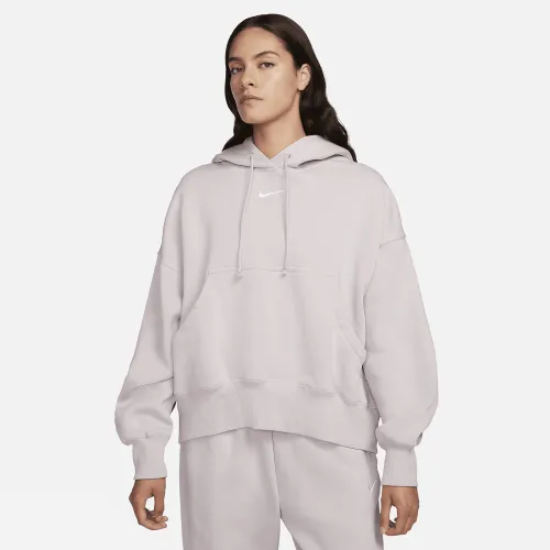 Nike Sportswear Phoenix Fleece женская Over-оверсайз Pullover Толстовка с капюшоном цвет фиолетовый