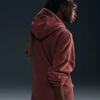 Nike One женская оверсайз Therma-FIT Pullover Fleece Толстовка с капюшоном цвет коричневый