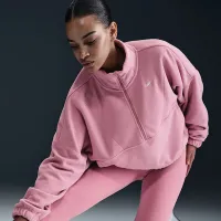 Nike One женская Therma-FIT оверсайз 1/2-Zip Fleece Top Pink
