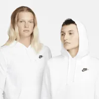 Nike Sportswear Club Fleece женская Pullover Толстовка с капюшоном цвет белый