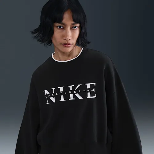 Nike Sportswear Phoenix Fleece женская оверсайз Crew-Neck свитшот цвет черный